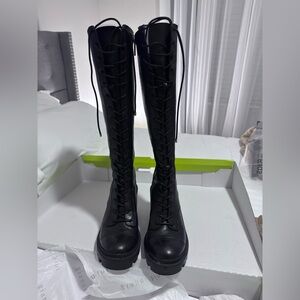 Platform Lace & zip Boots | by Gianni Bini | Black